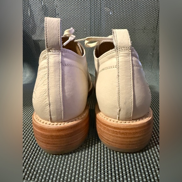 John Fluevog Simple Living Winch Cream Lace Leather Oxford Shoes Derby Wholecut - Picture 4 of 6